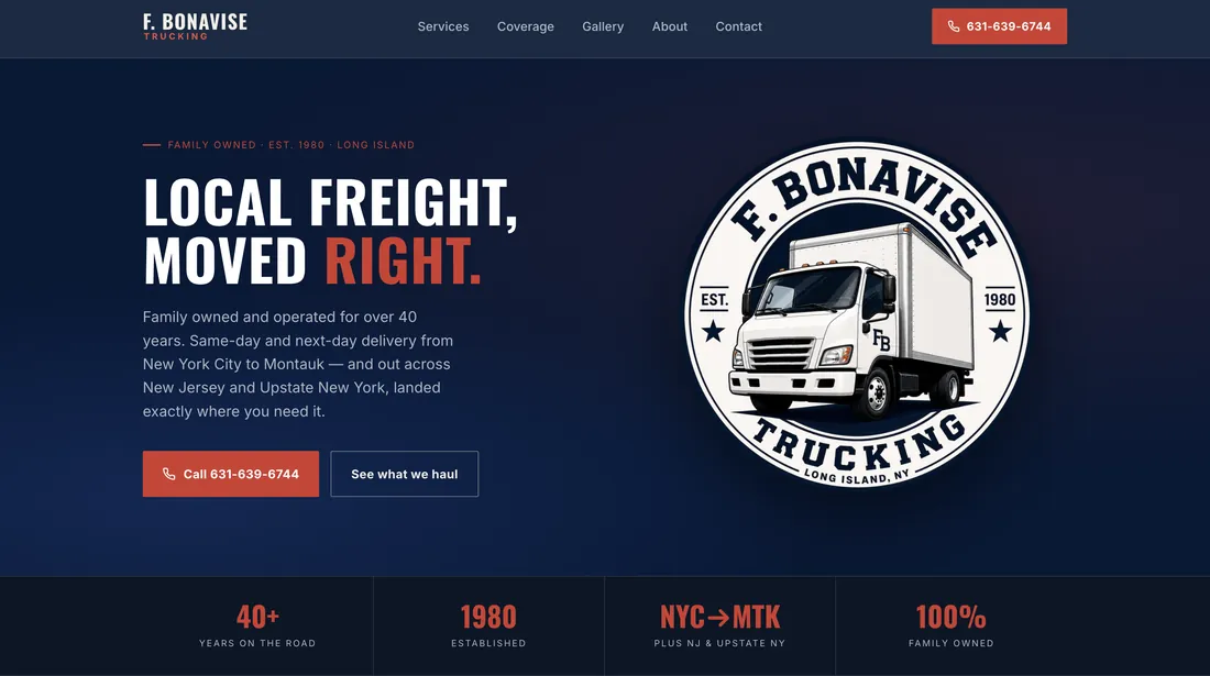 F. Bonavise Trucking website